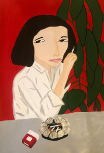 SOLD - "Fran Lebowitz" (2021) - Acrylic on paper.